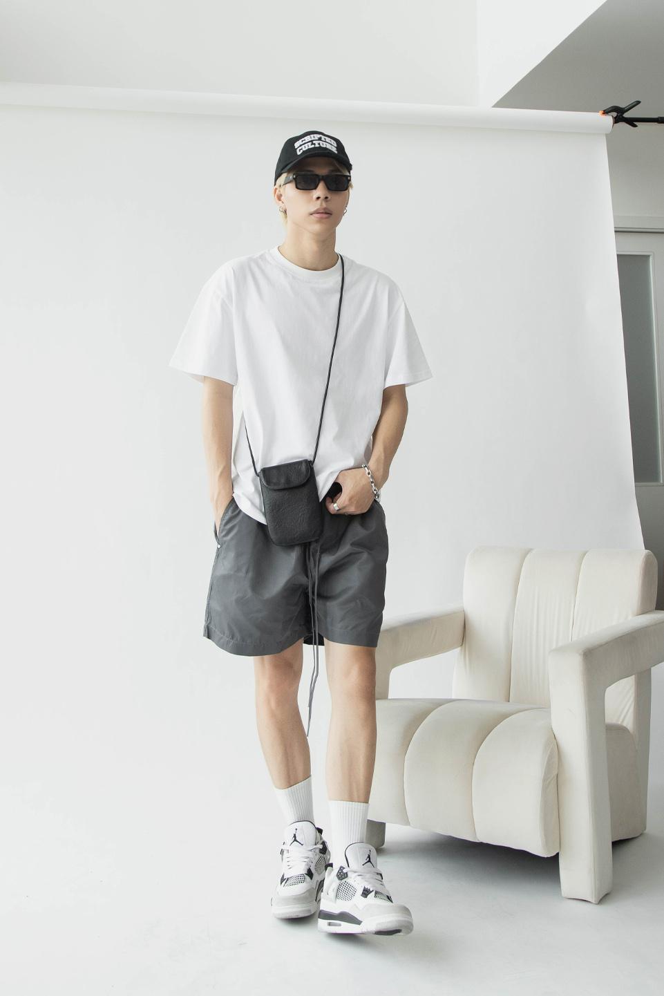 RELAX STRIKING DRAWSTRING SHORT - GRAY