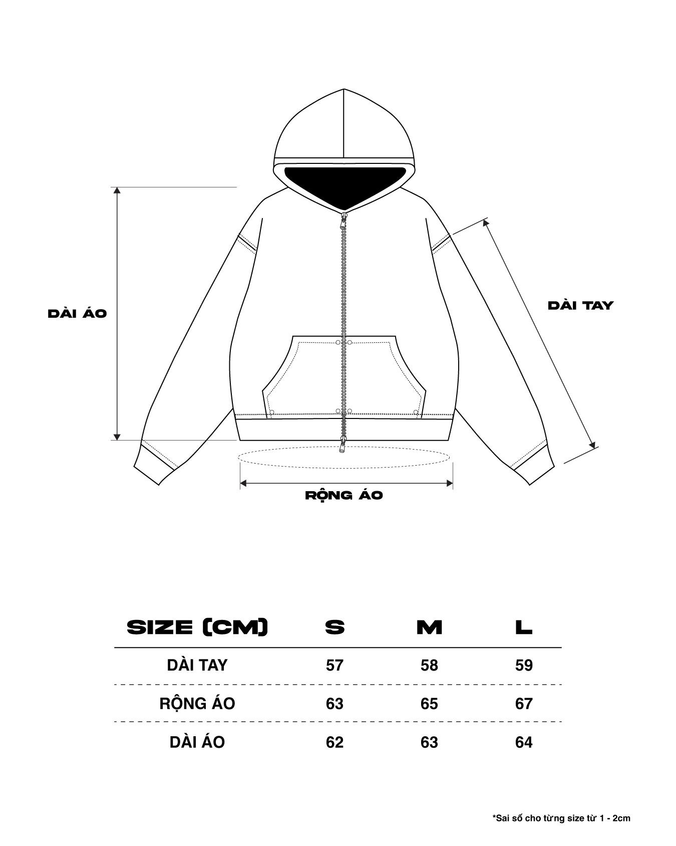 2 WAY ZIP HOODIE - BLACK