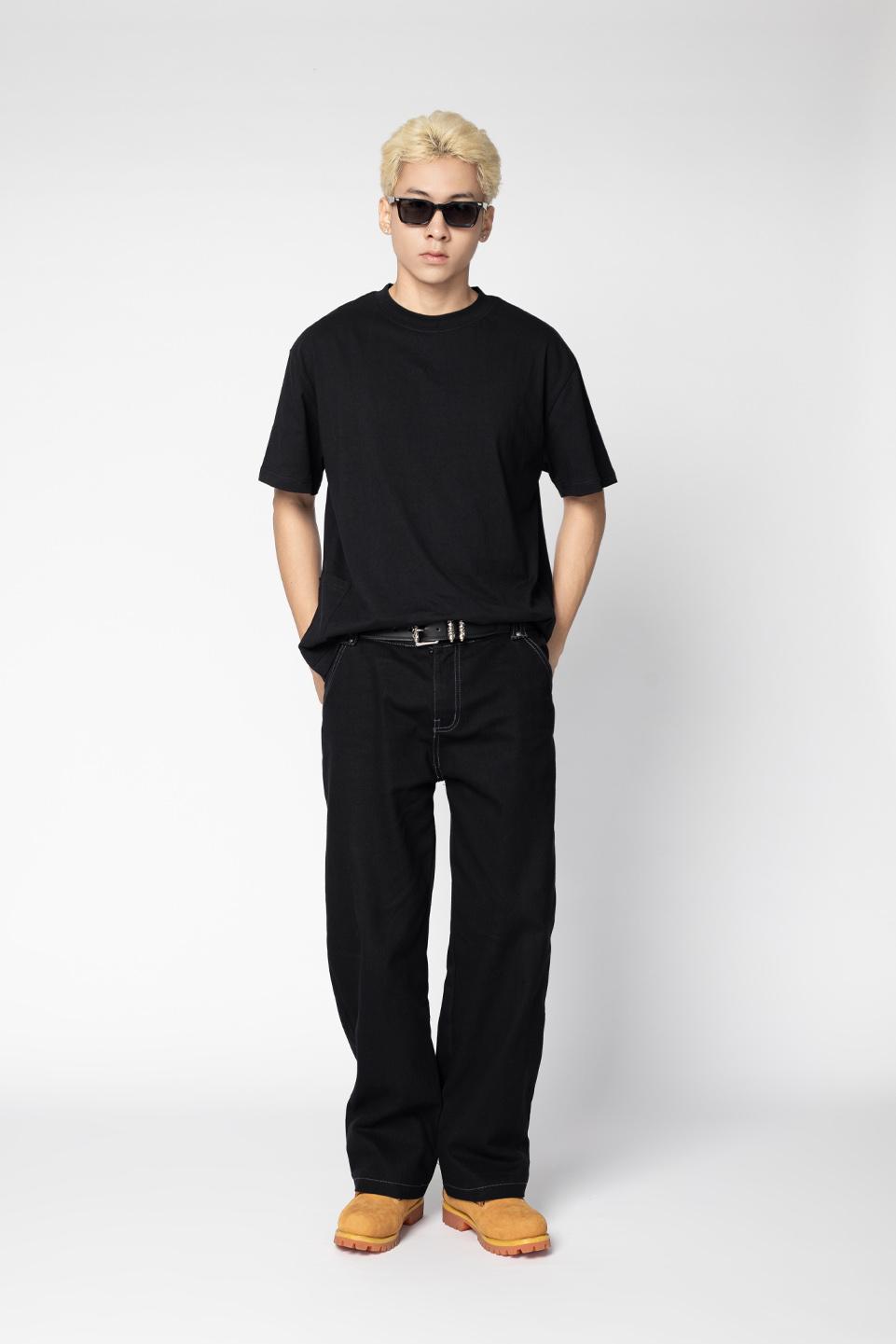 TWILL SLIM PANT V2 - BLACK