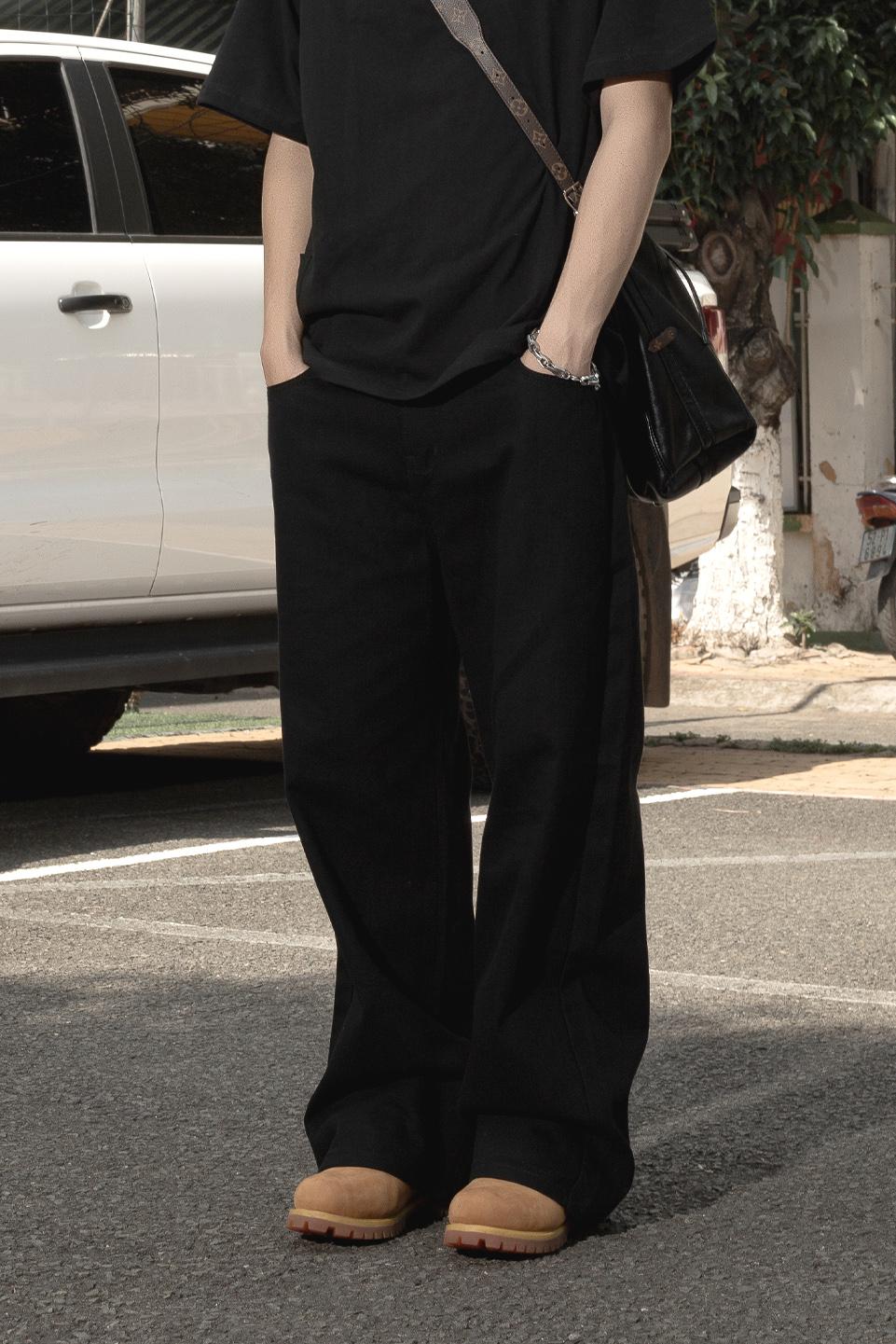 ESSENTIAL WIDELEG PANT - BLACK