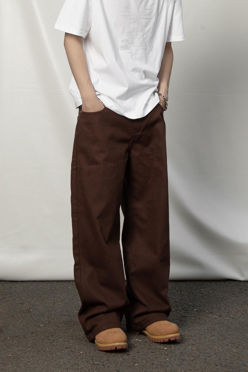 ESSENTIAL WIDELEG PANT - BROWN DERBY
