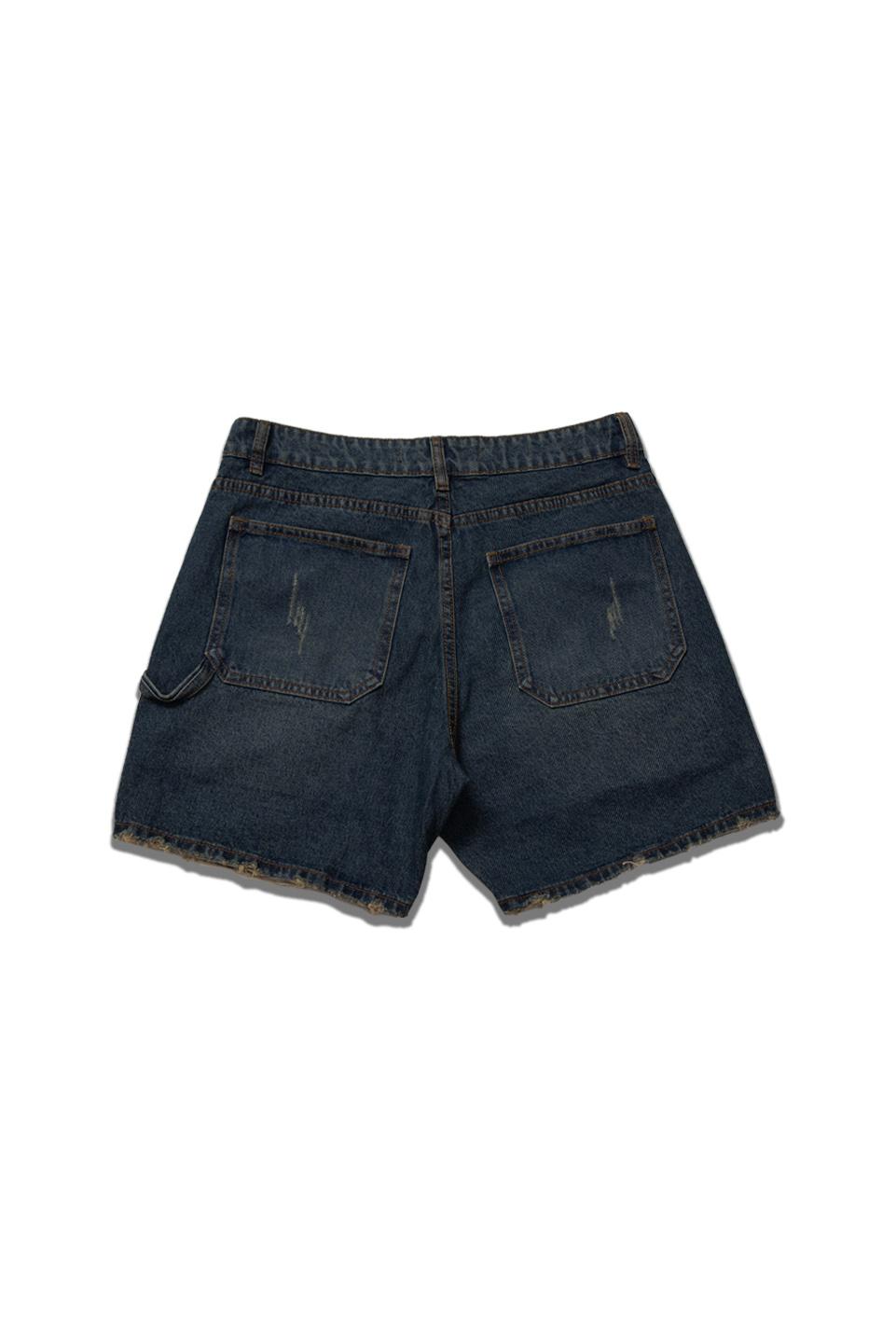 WIDE LEG DENIM SHORT - SPACE BLUE