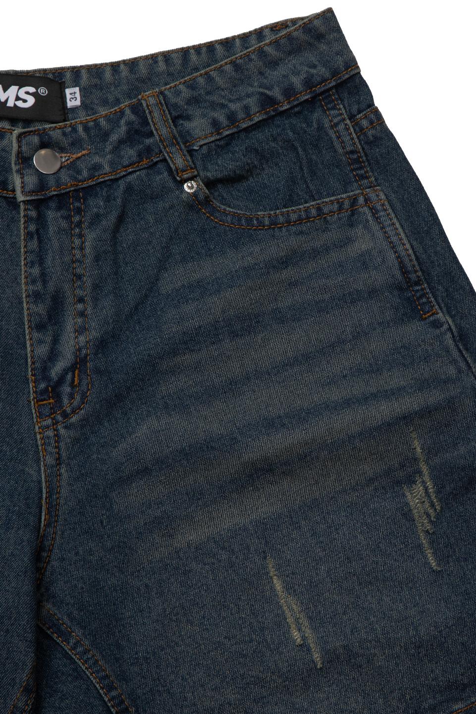WIDE LEG DENIM SHORT - SPACE BLUE
