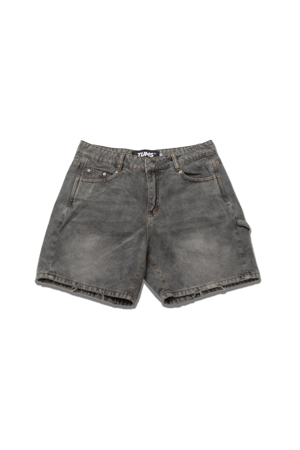 WIDE LED DENIM SHORT - DUST GREY