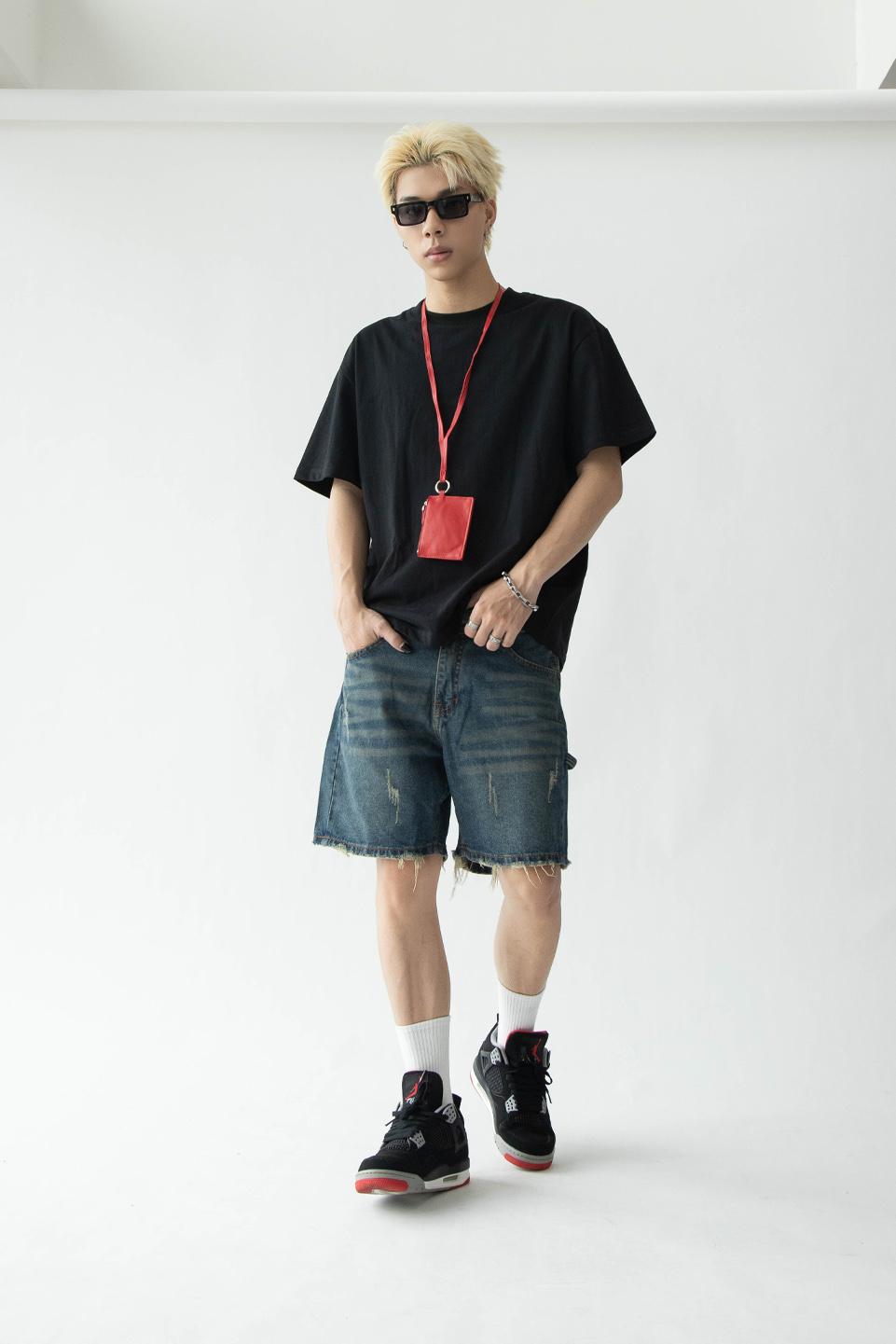 WIDE LEG DENIM SHORT - SPACE BLUE