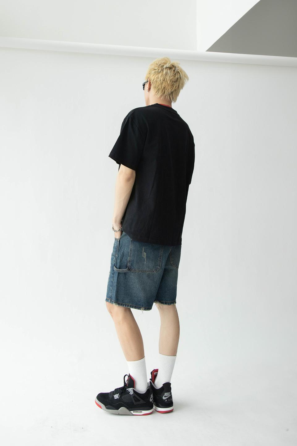 WIDE LEG DENIM SHORT - SPACE BLUE