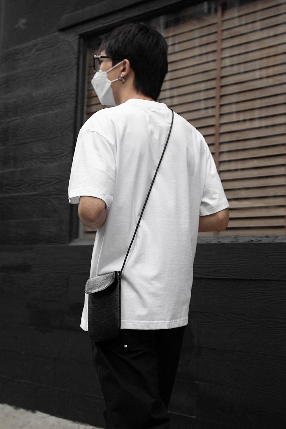 INFERNO CROSS MINI LEATHER BAG - BLACK