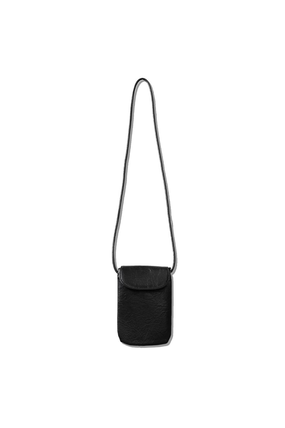 INFERNO CROSS MINI LEATHER BAG - BLACK