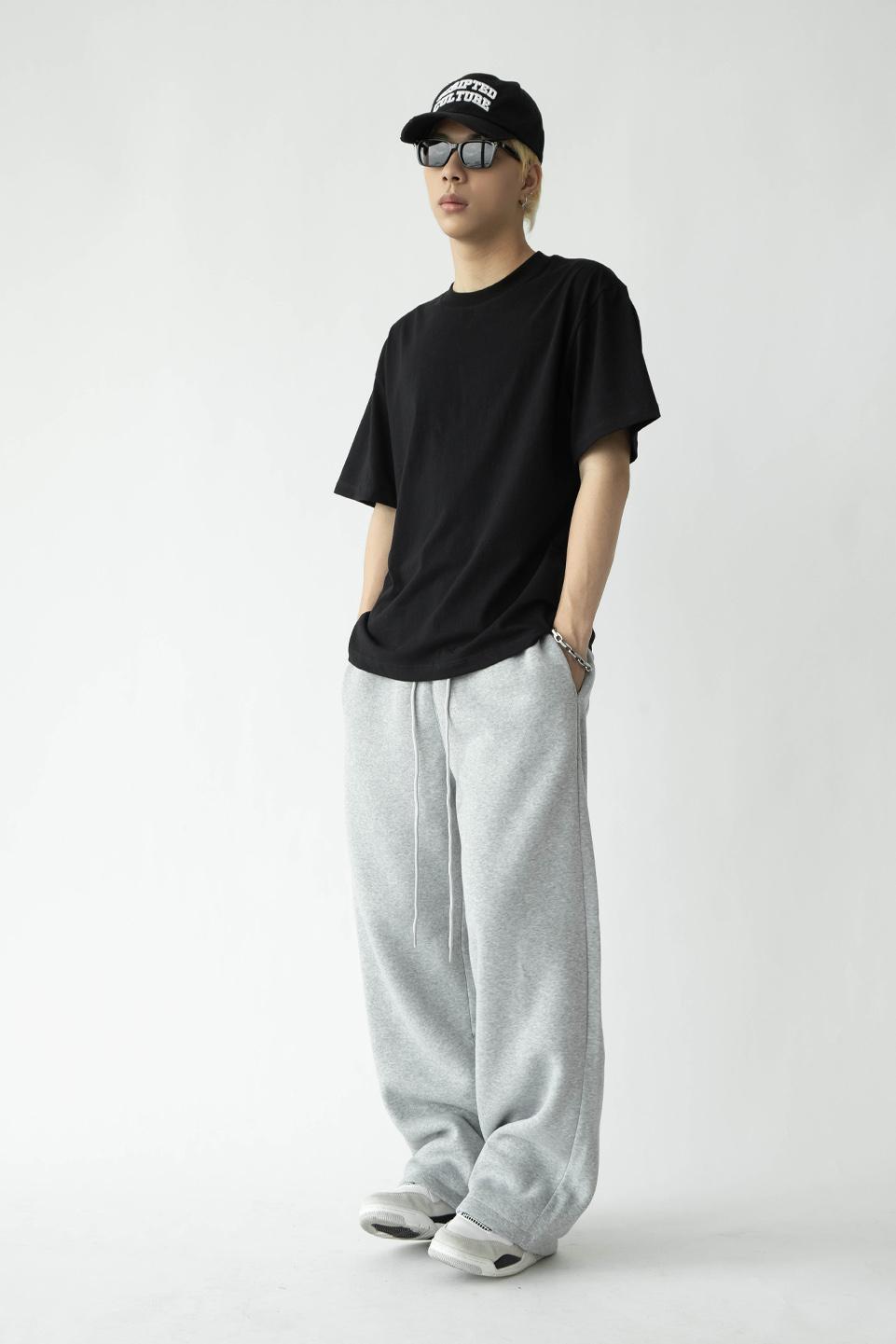 SWEAT WIDE PANT - GREY