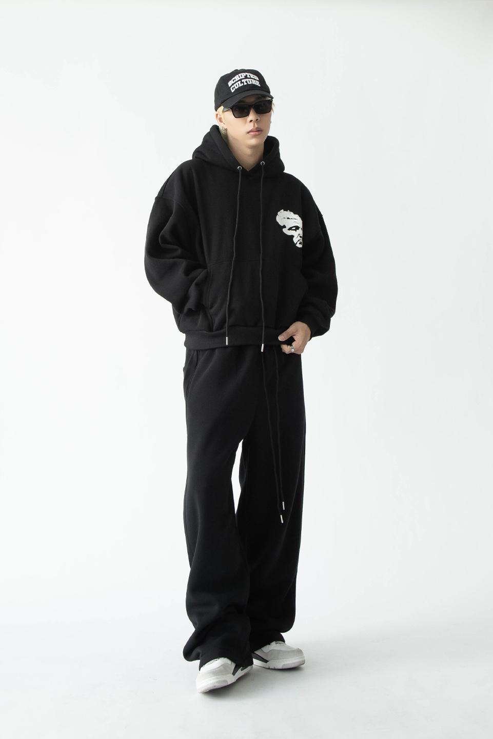 SWEAT WIDE PANT - BLACK