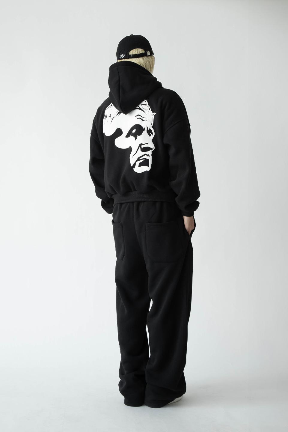 SWEAT WIDE PANT - BLACK