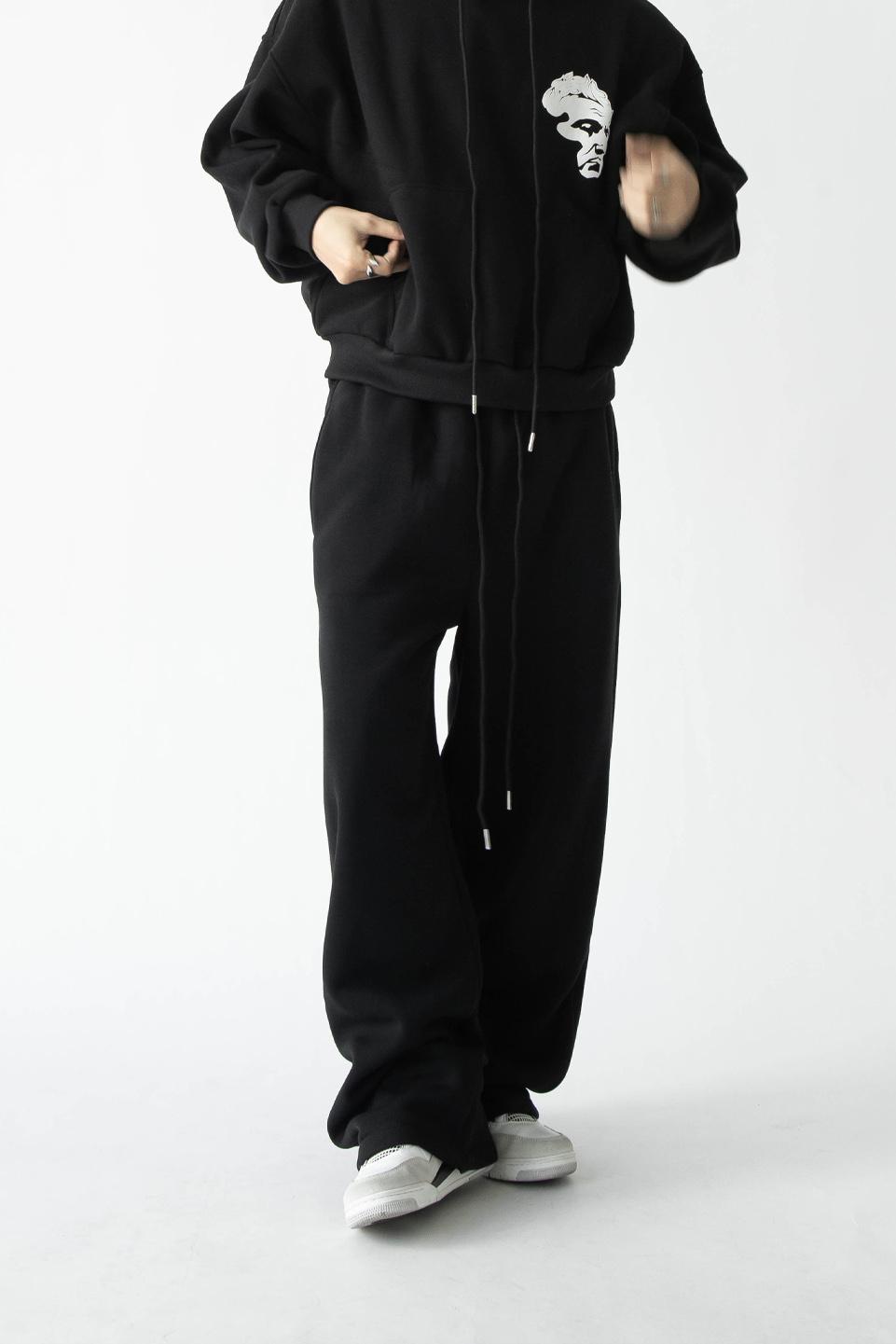 SWEAT WIDE PANT - BLACK