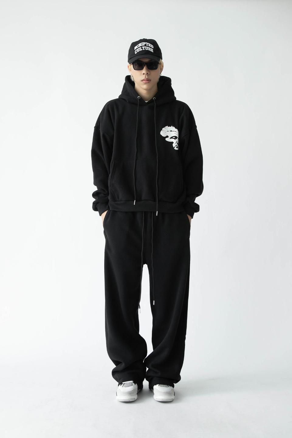 SWEAT WIDE PANT - BLACK