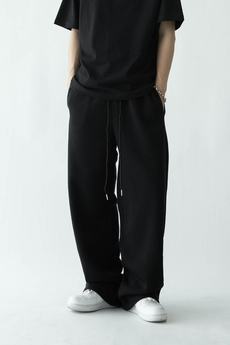 SWEAT WIDE PANT - BLACK