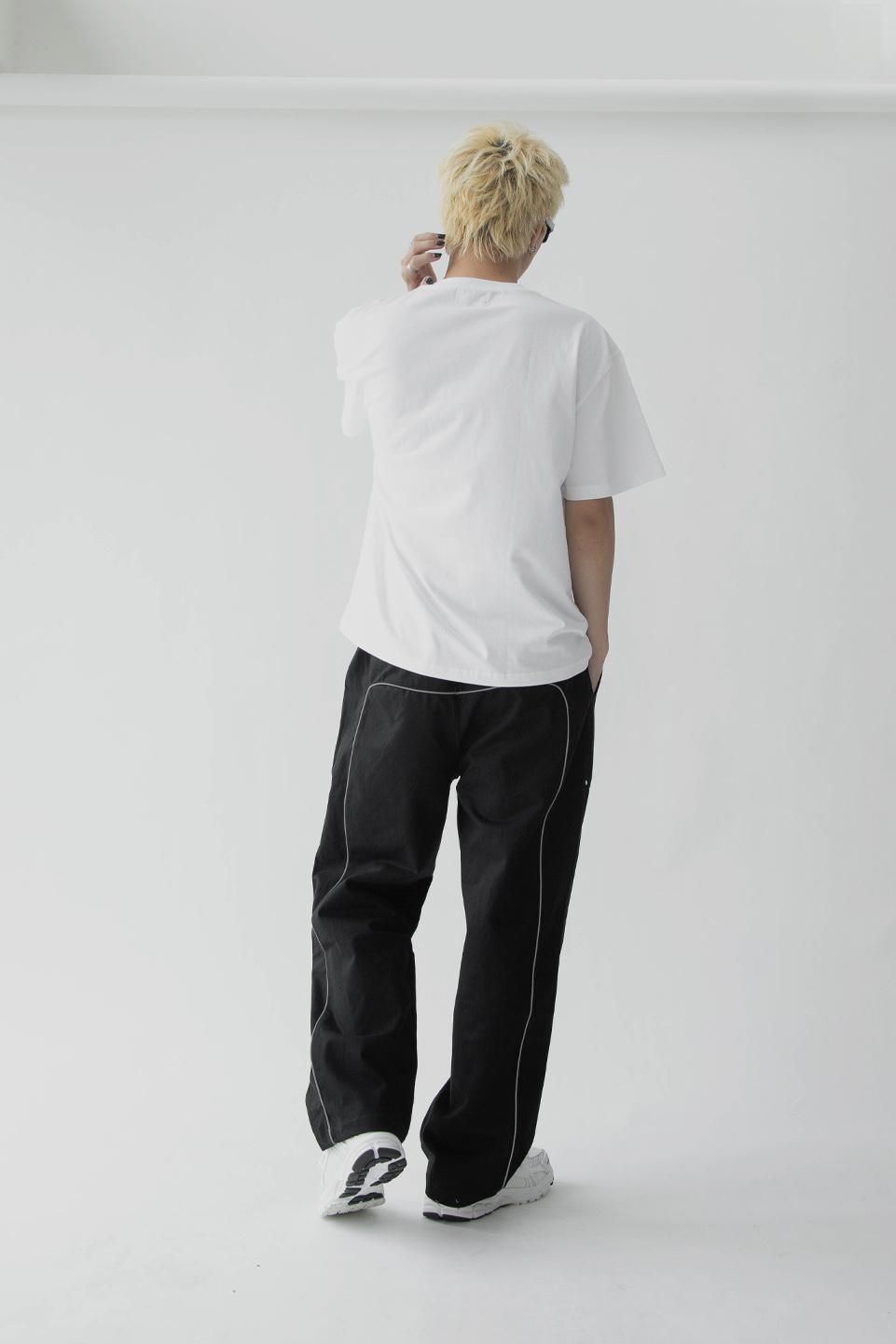 REFLECTIVE LINE SLIM PANT - BLACK