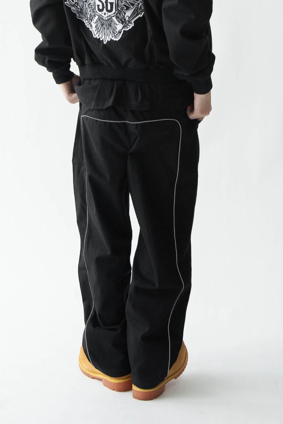 REFLECTIVE LINE SLIM PANT - BLACK