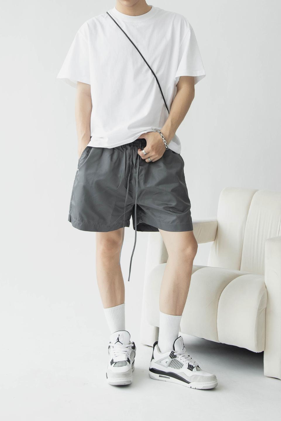 RELAX STRIKING DRAWSTRING SHORT - GRAY