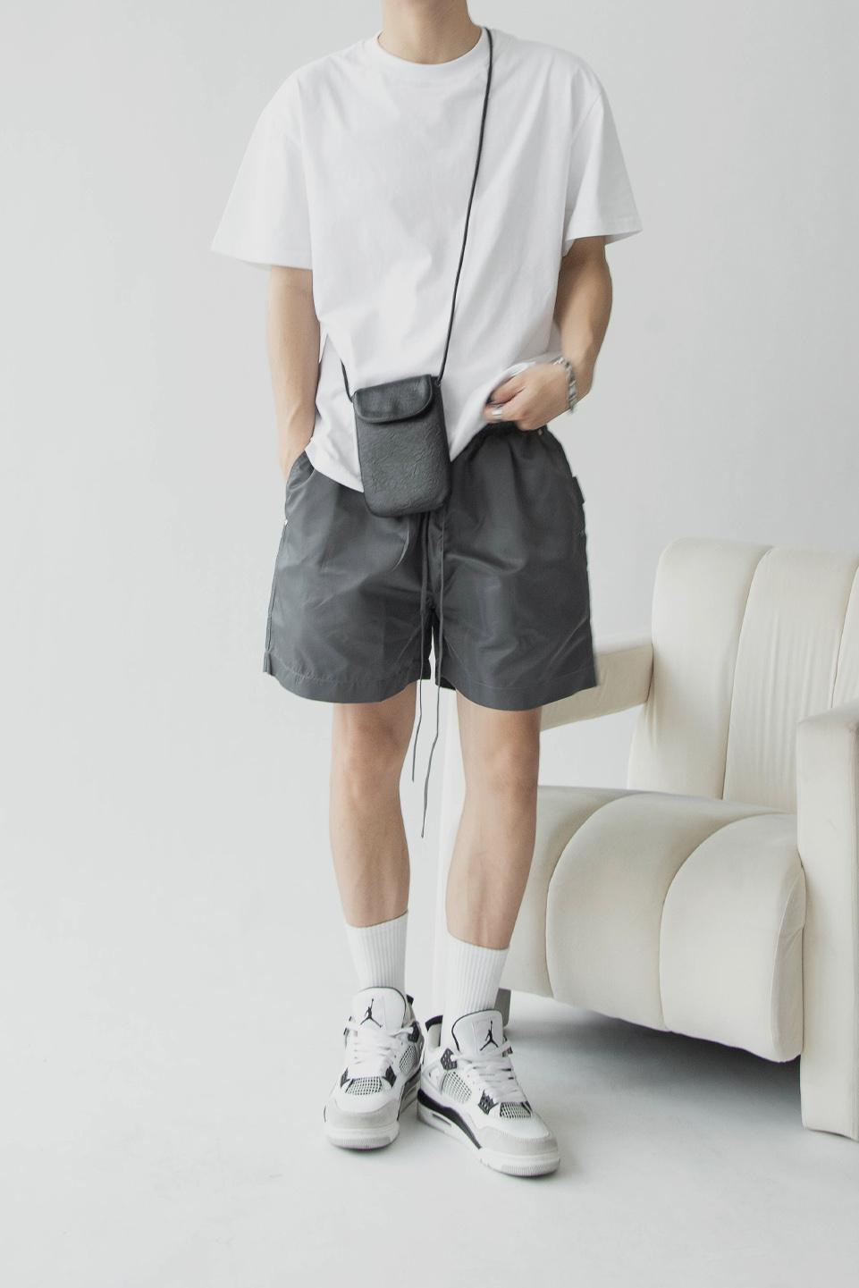 RELAX STRIKING DRAWSTRING SHORT - GRAY