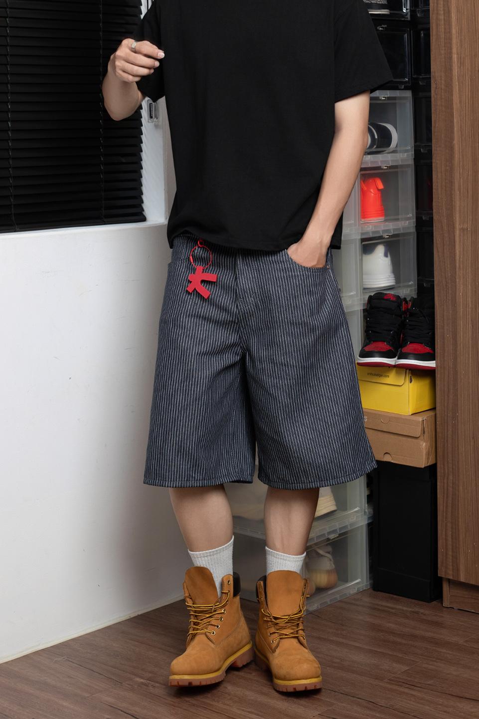 TUMS DENIM SHORT - STRIPED