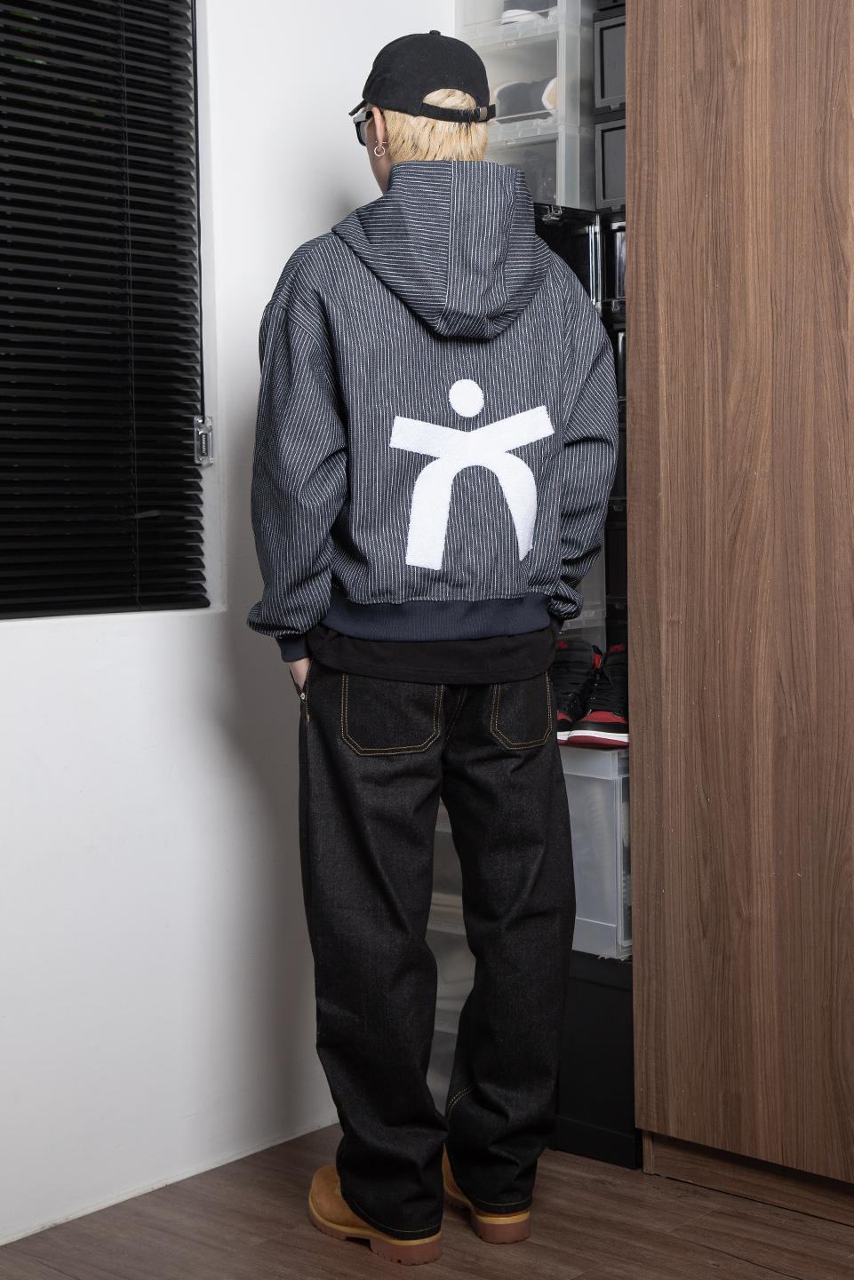 TUMS STRIPED DENIM HOODIE