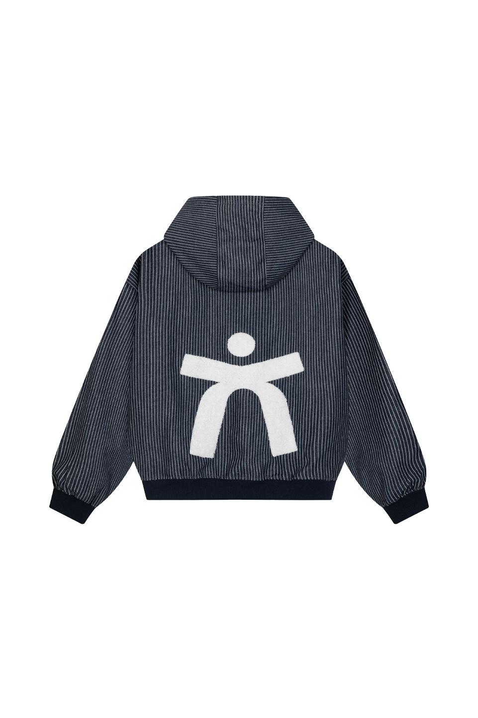 TUMS STRIPED DENIM HOODIE