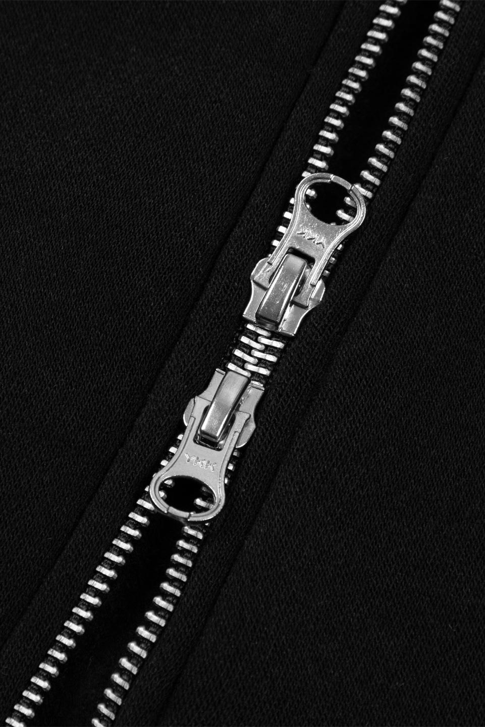 TUMS CROP ZIPS HOODIE - Black